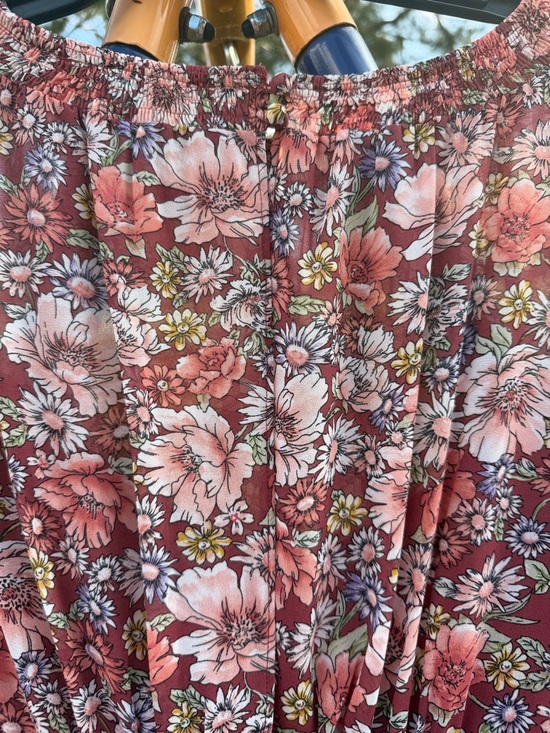 ASTR The Label Floral Midi Dress Small Pink Smocked Long Sleeve Boho Cottagecore - Picture 7 of 7